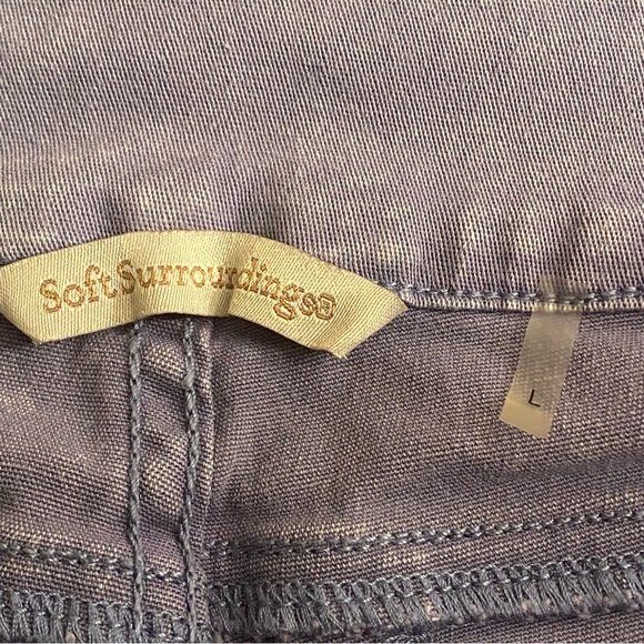 Soft Surroundings Womens Elastic Waist Stretch Jeans Size L Distressed Purple - Picture 2 of 8